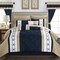 Chic Home Adara 20 Piece Comforter Set Color Block Pinch Pleat Pintuck Design